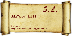 Sógor Lili névjegykártya